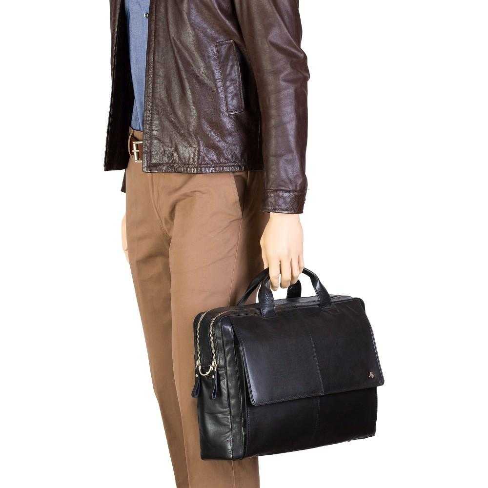 Anderson 15" Leather Laptop Briefcase - Brown - Laptopbags.co.uk