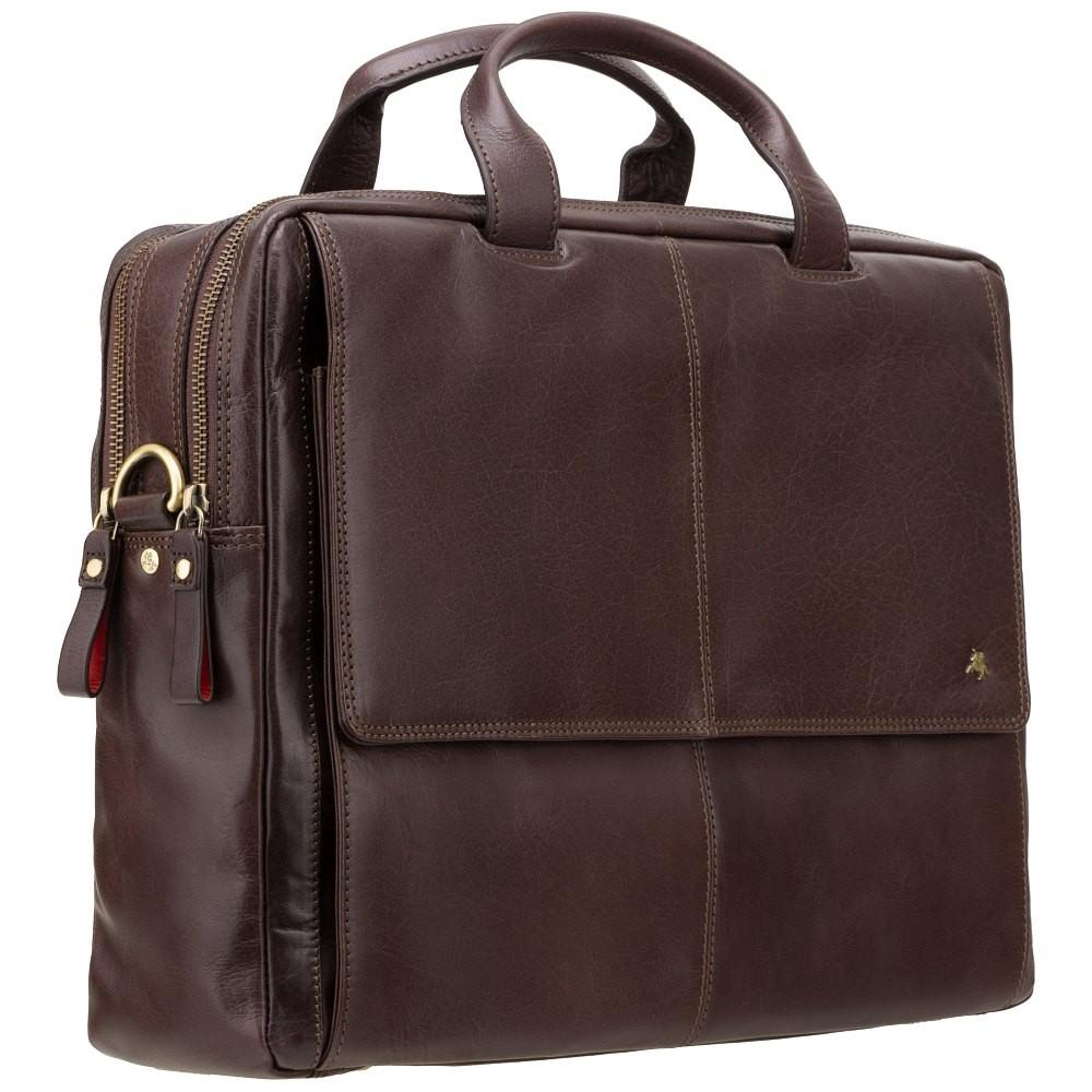 Anderson 15" Leather Laptop Briefcase - Brown - Laptopbags.co.uk