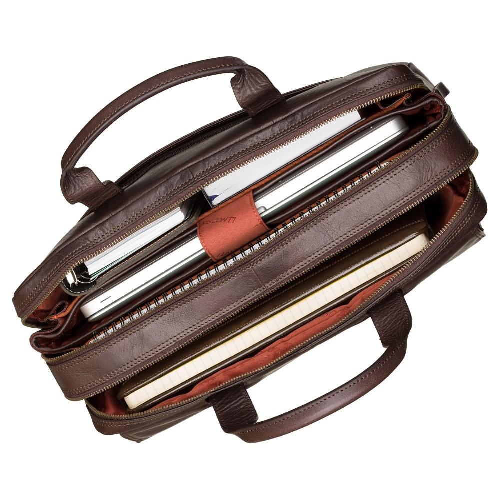 Anderson 15" Leather Laptop Briefcase- Brown - Laptopbags.co.uk