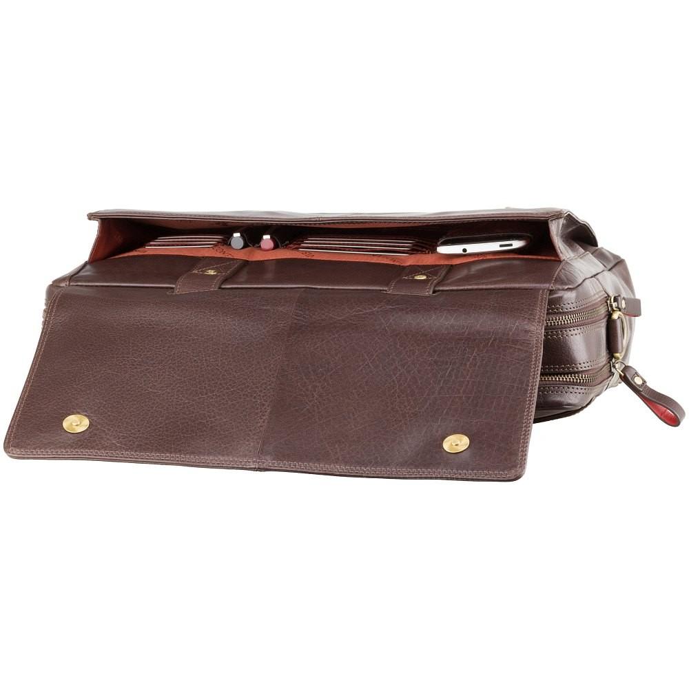 Anderson 15" Leather Laptop Briefcase- Brown - Laptopbags.co.uk