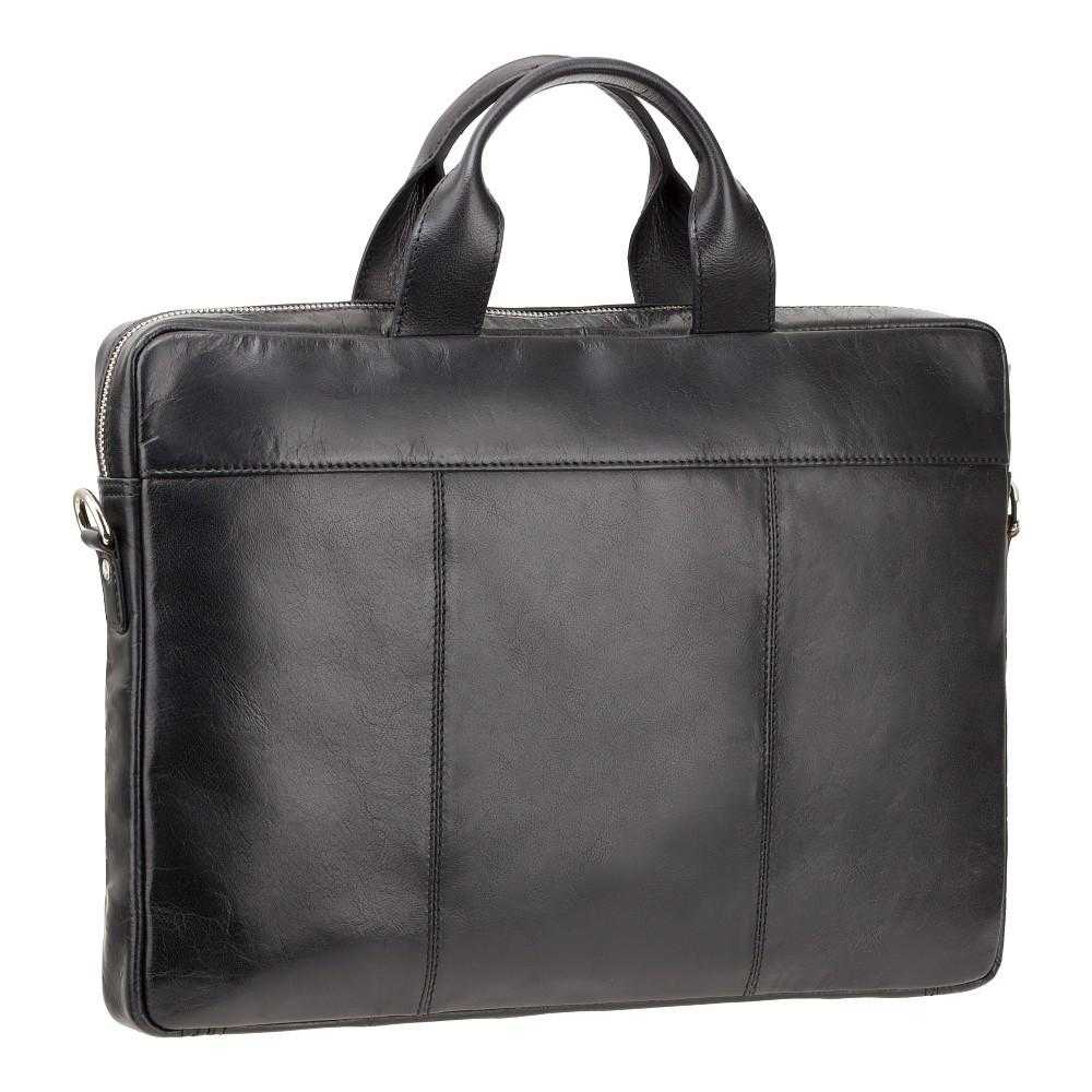 Charles 13" Leather Laptop Briefcase - Black - Laptopbags.co.uk