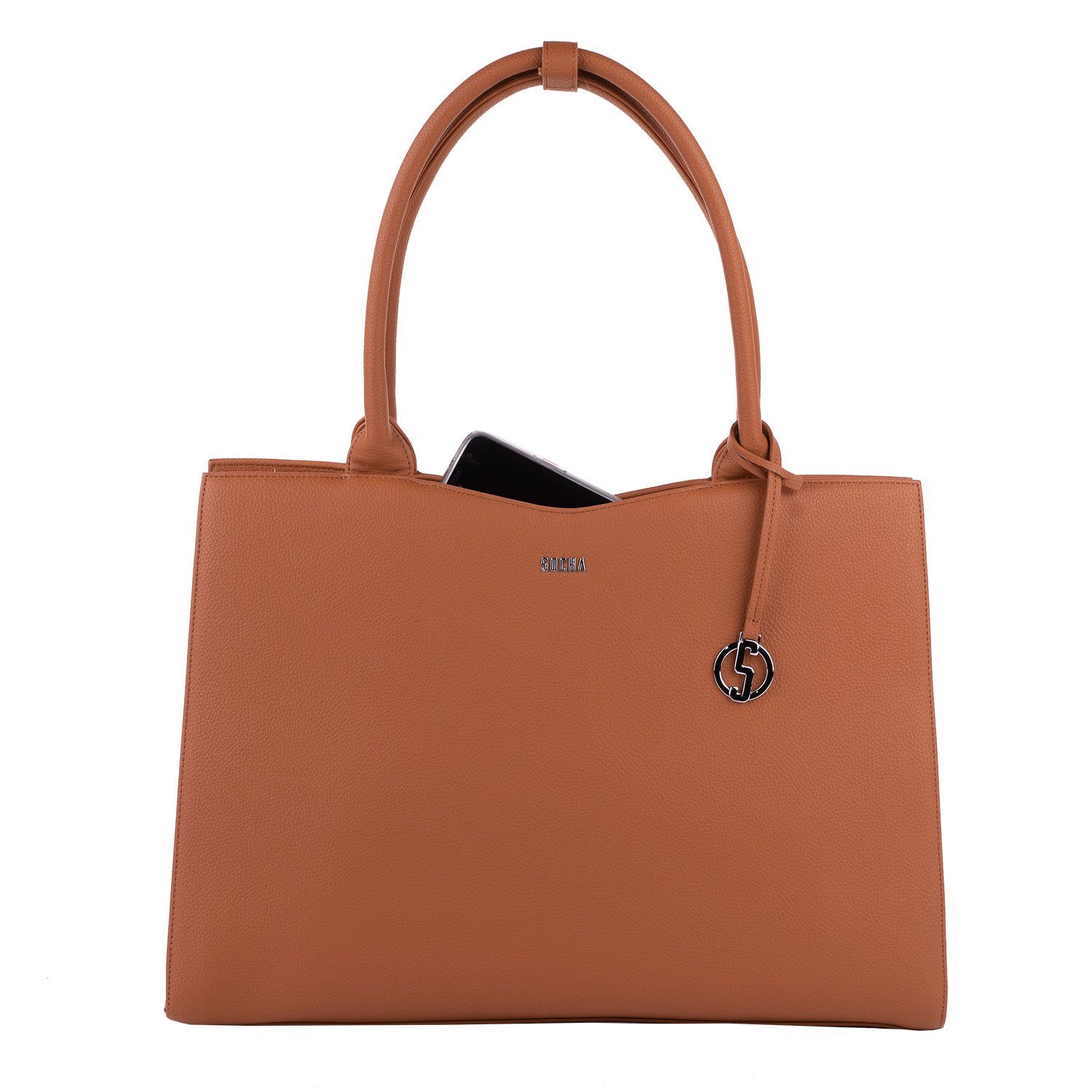 Cognac 15.6″ Women's Laptop Tote - Laptopbags.co.uk