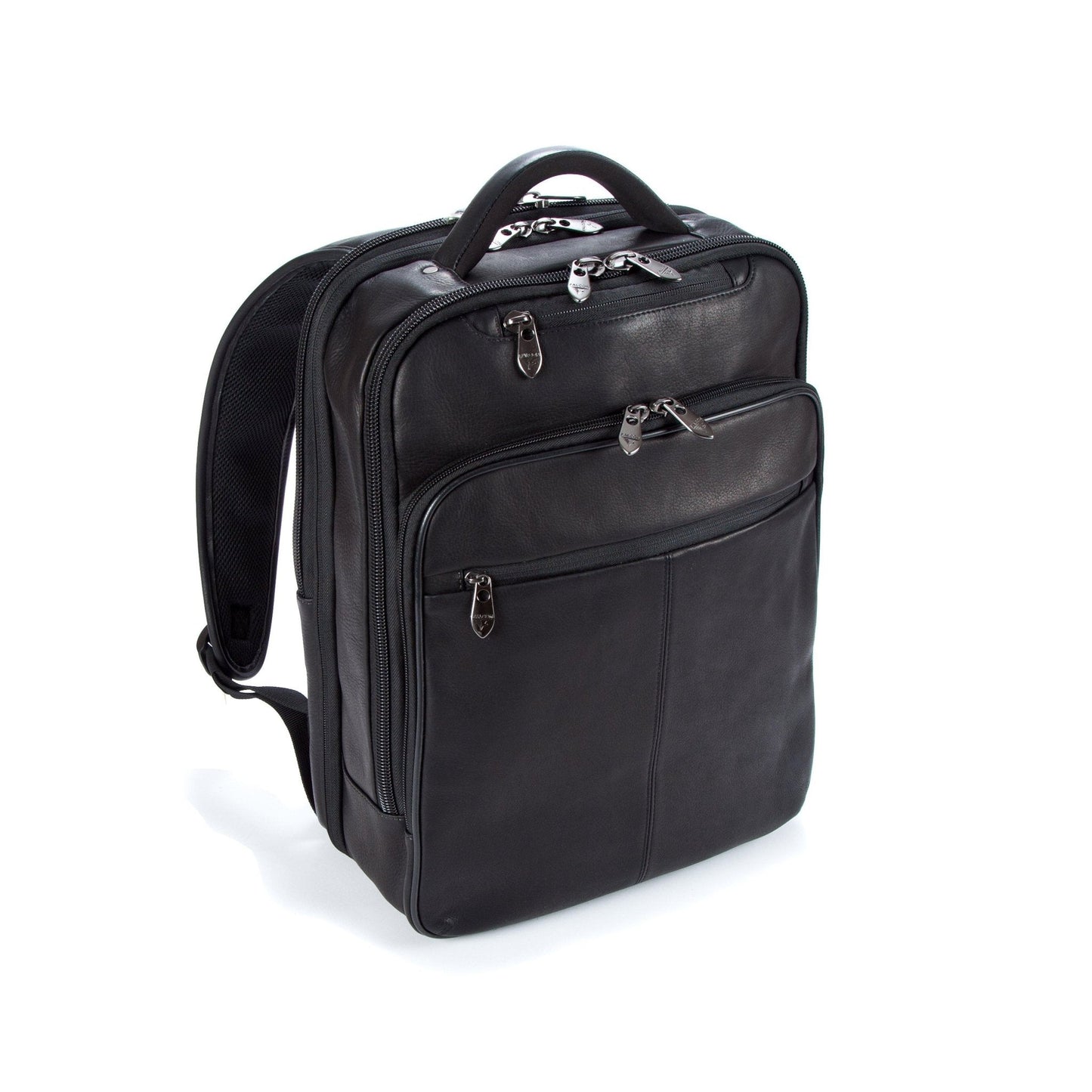 Colombian Leather 16" Laptop - 12" Tablet Backpack - Black - Laptopbags.co.uk