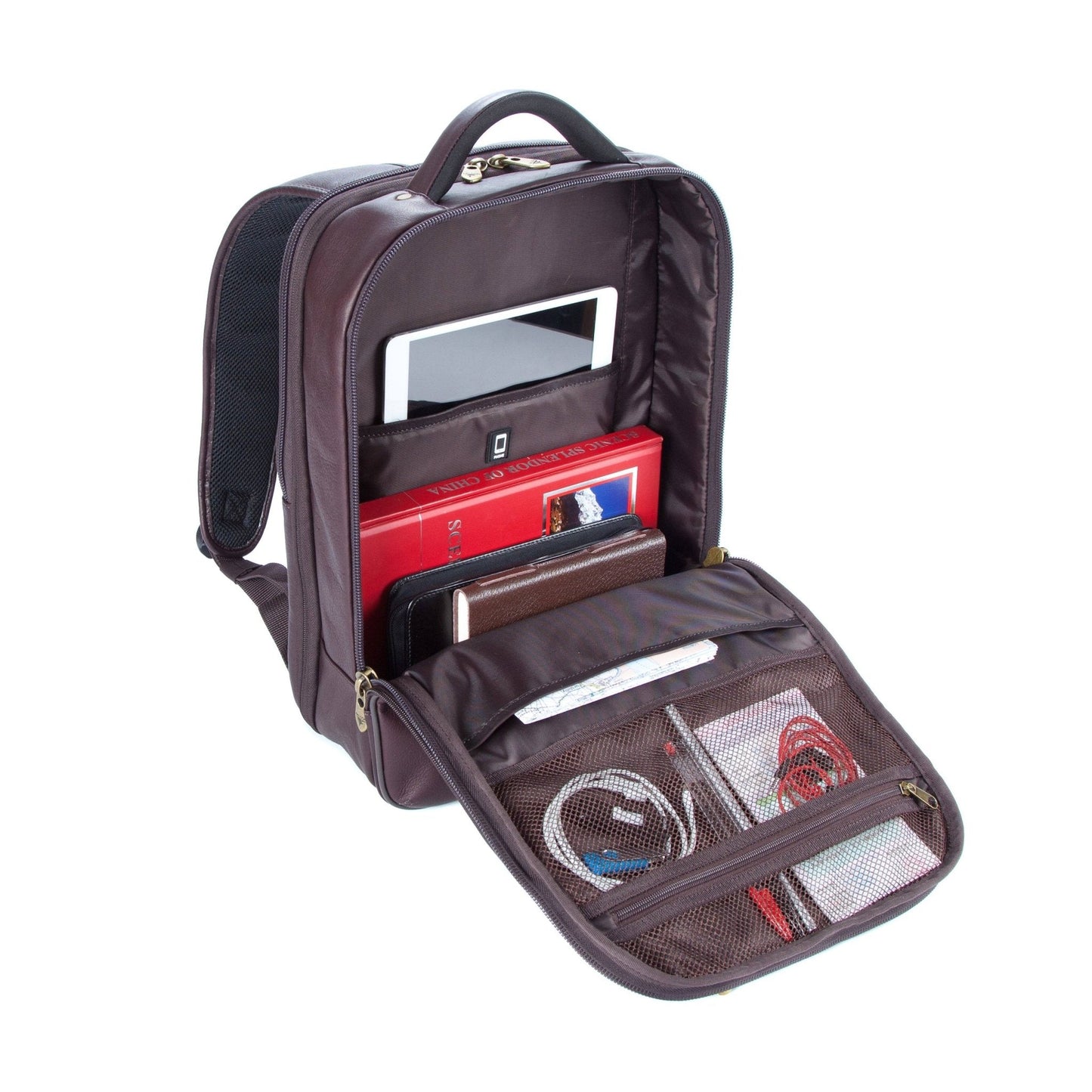 Colombian Leather 16" Laptop and 12" Tablet Backpack - Brown - Laptopbags.co.uk