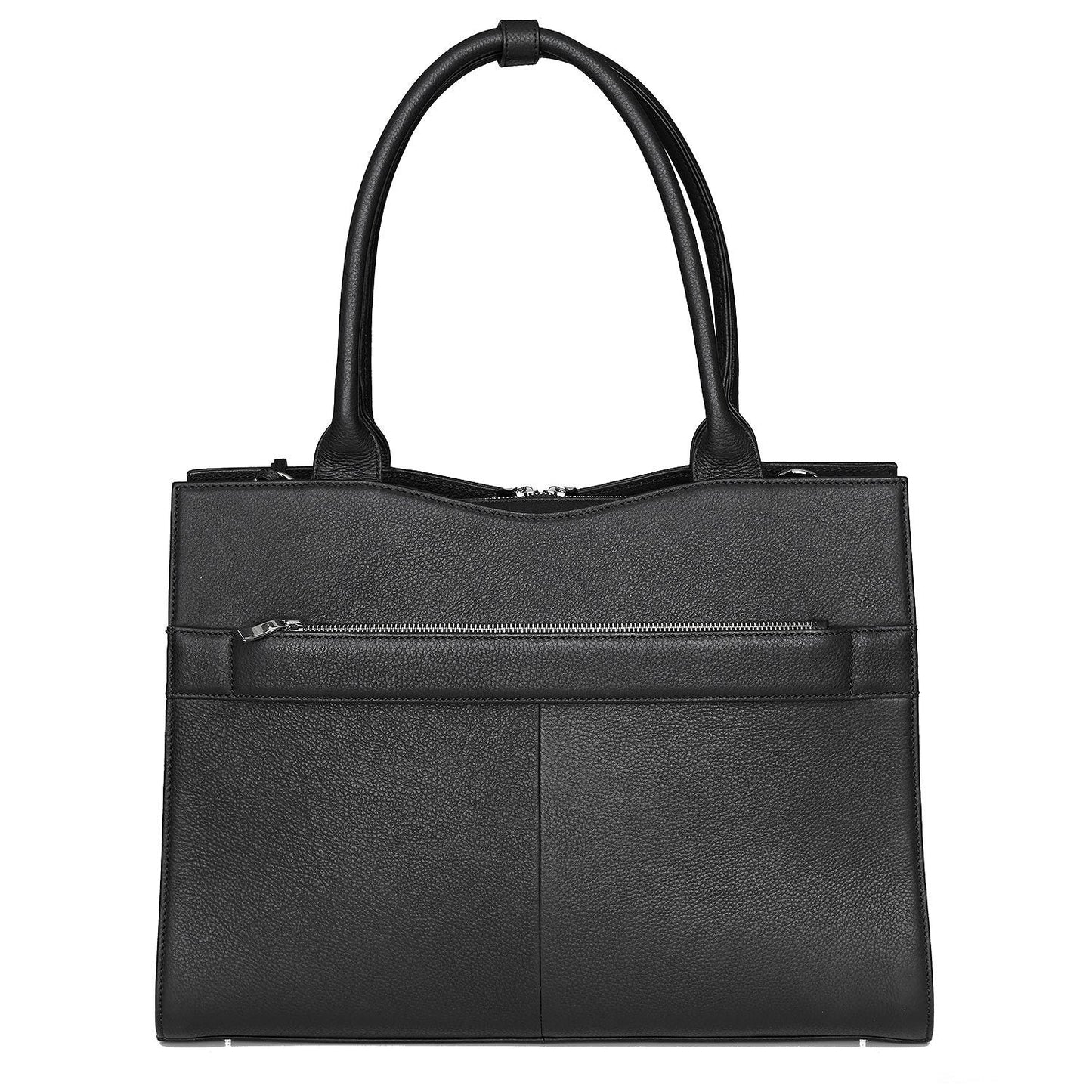 Diamond Edition Black Leather Womens 14" Laptop Tote - Laptopbags.co.uk