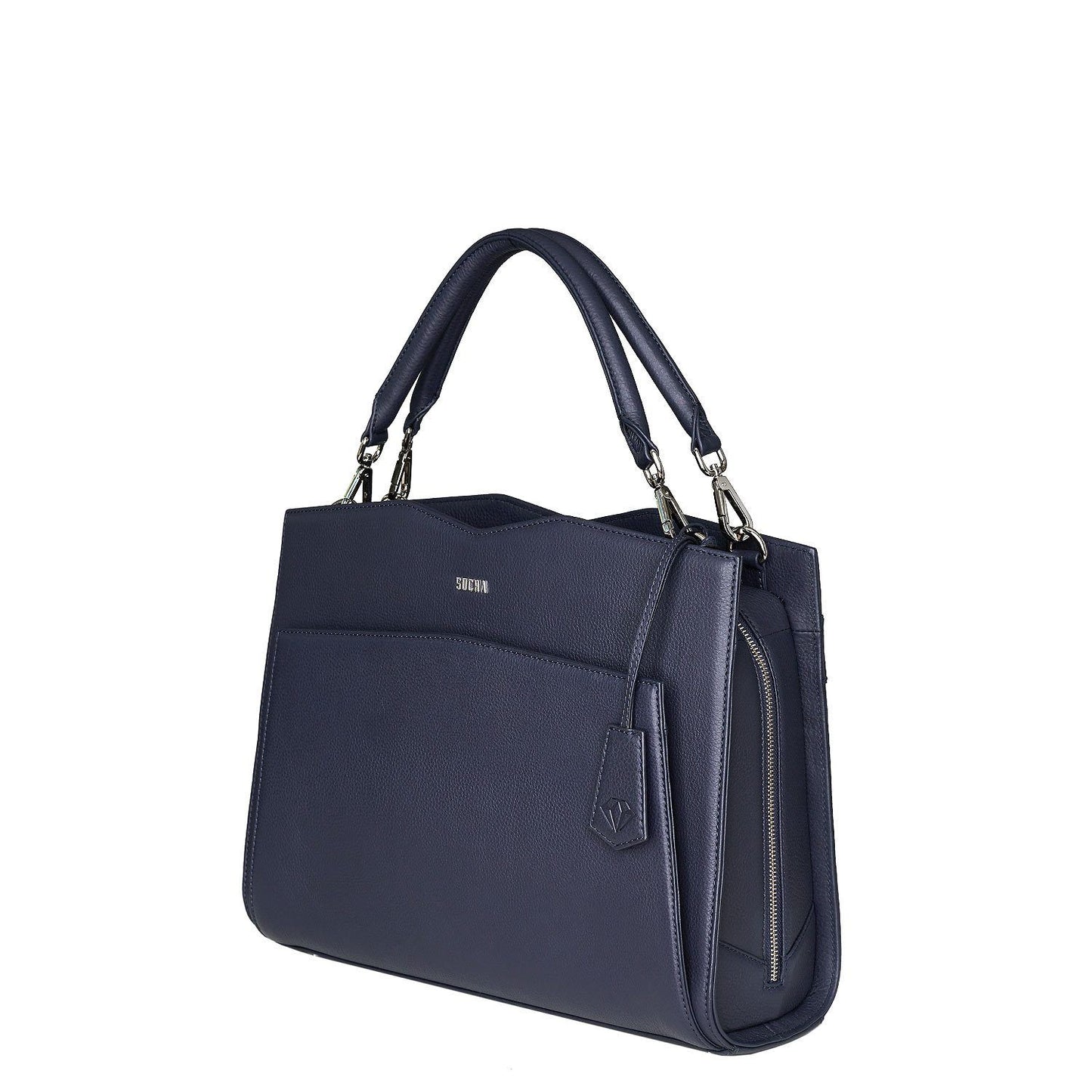 Diamond Edition Navy Leather Womens 14" Laptop Tote - Laptopbags.co.uk