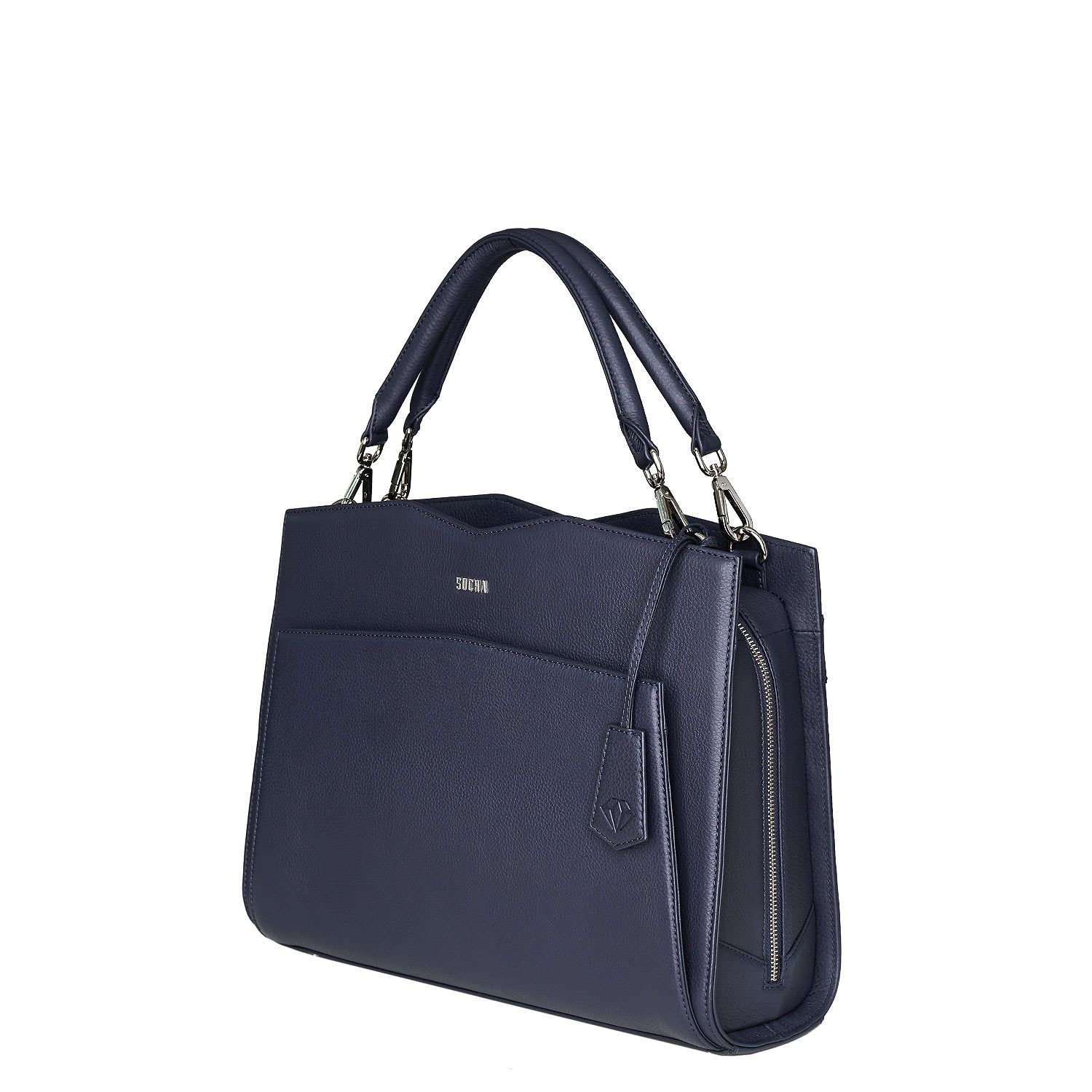 Diamond Edition Navy Leather Womens 14" Laptop Tote - Laptopbags.co.uk