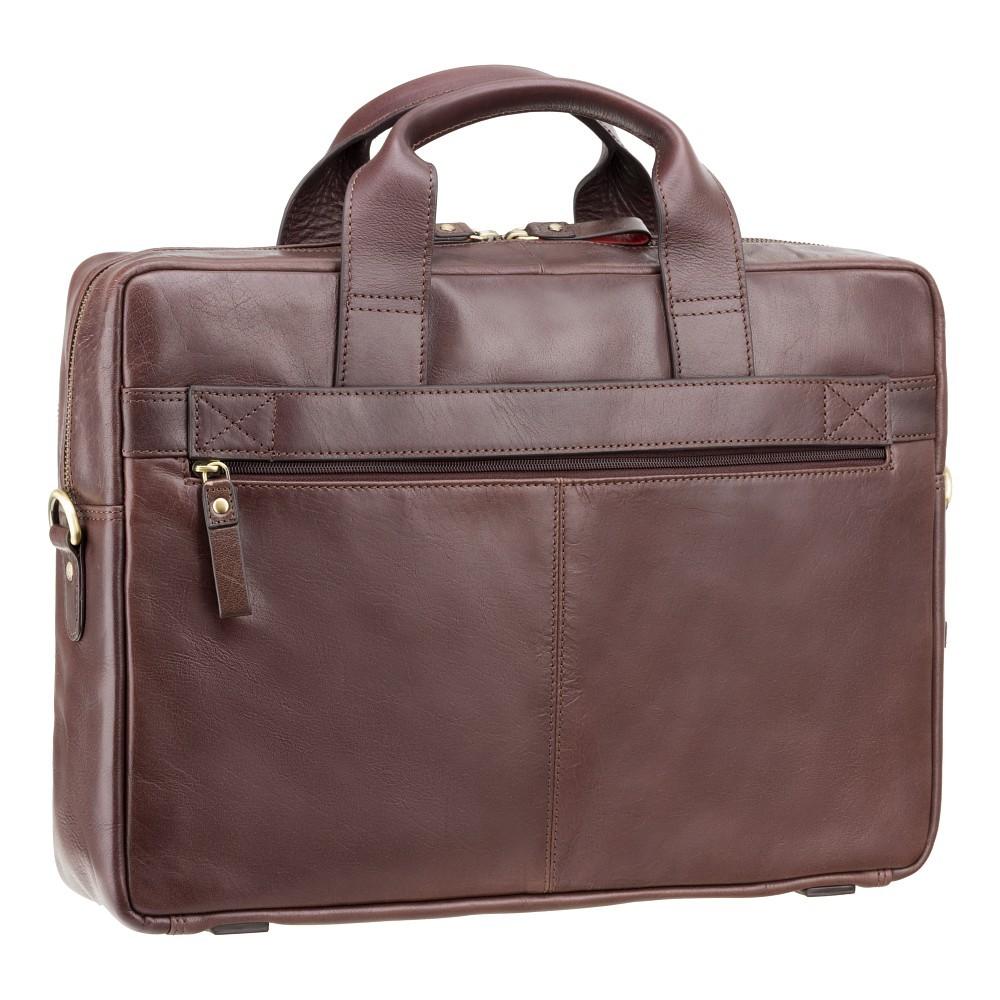 Hugo - 13" Leather Laptop Briefcase - Merlin Brown - Laptopbags.co.uk