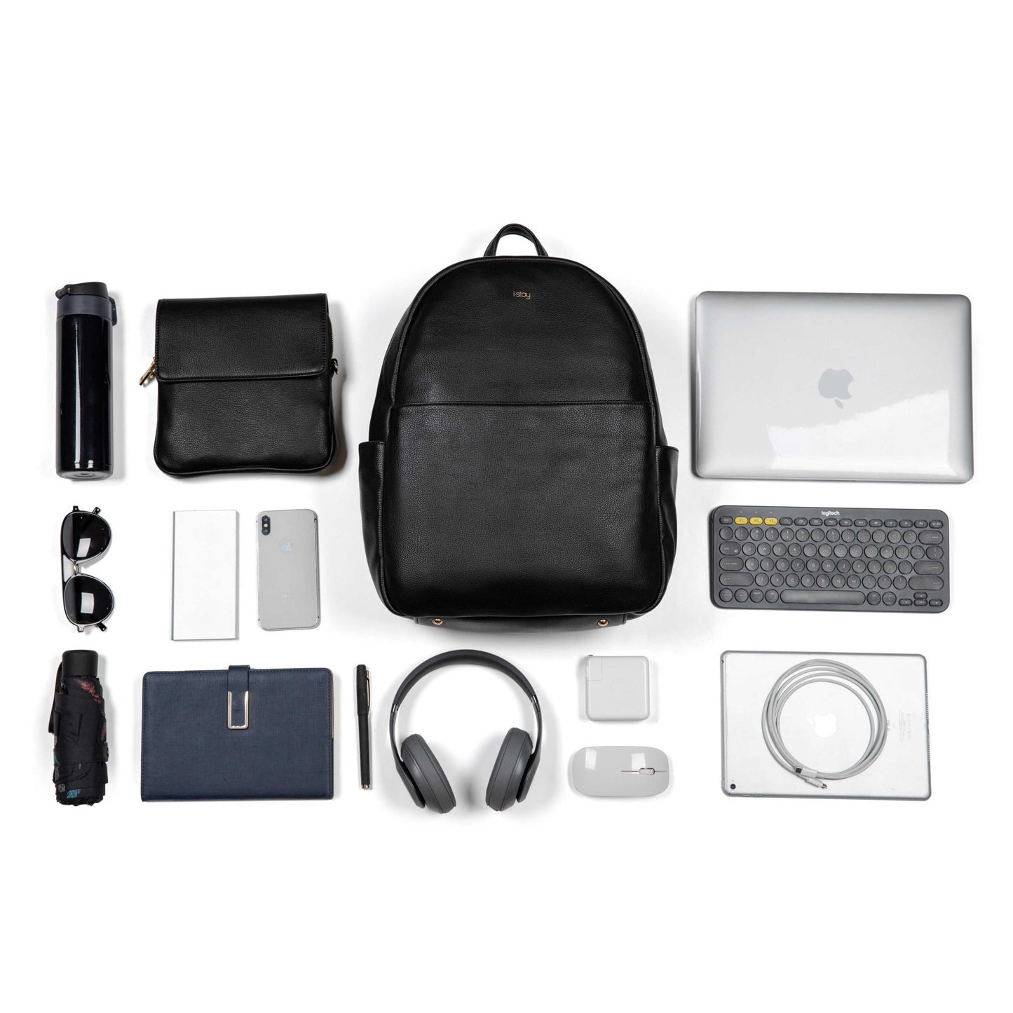 i - stay 13.3" Womens Laptop - Tablet Backpack with Clutch Bag - Black - Laptopbags.co.uk