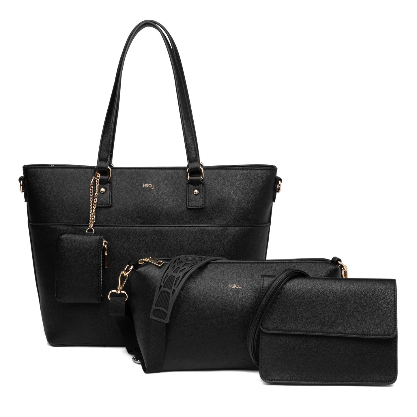 i - stay 13.3" Womens Laptop - Tablet Tote Bag with Accessory Bags - Black - Laptopbags.co.uk