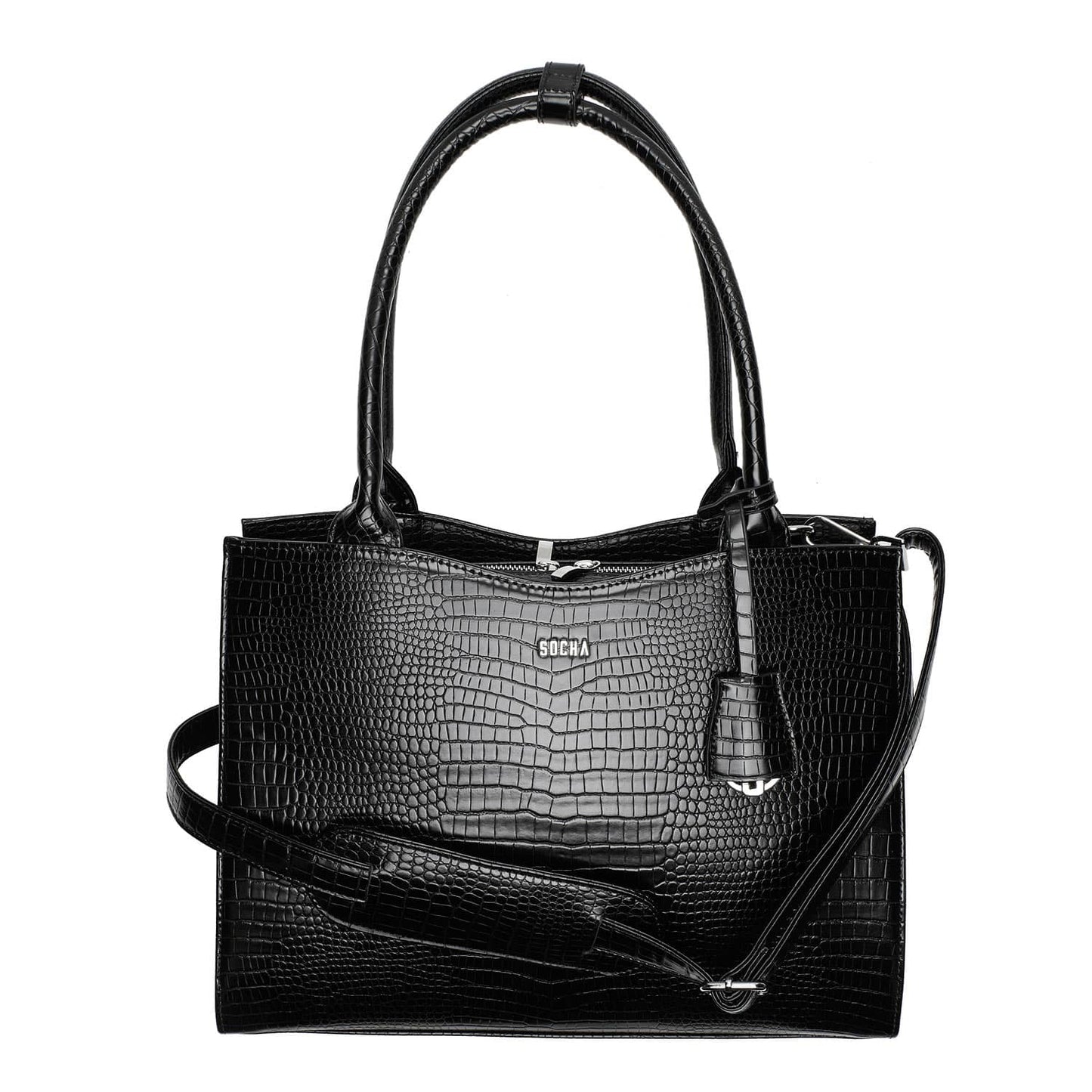 Mock Croc Midi 14″Womens Laptop Tote - Laptopbags.co.uk