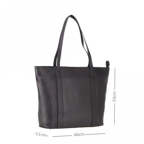 Sophia - 13" Womens Leather Laptop Tote Bag- Black - Laptopbags.co.uk