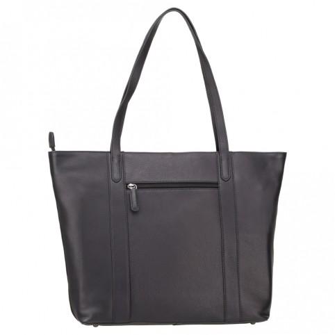 Sophia - 13" Womens Leather Laptop Tote Bag- Black - Laptopbags.co.uk