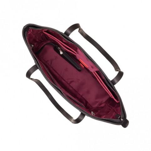 Sophia - 13" Womens Leather Laptop Tote Bag- Black - Laptopbags.co.uk