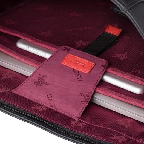 Sophia - 13" Womens Leather Laptop Tote Bag- Black - Laptopbags.co.uk
