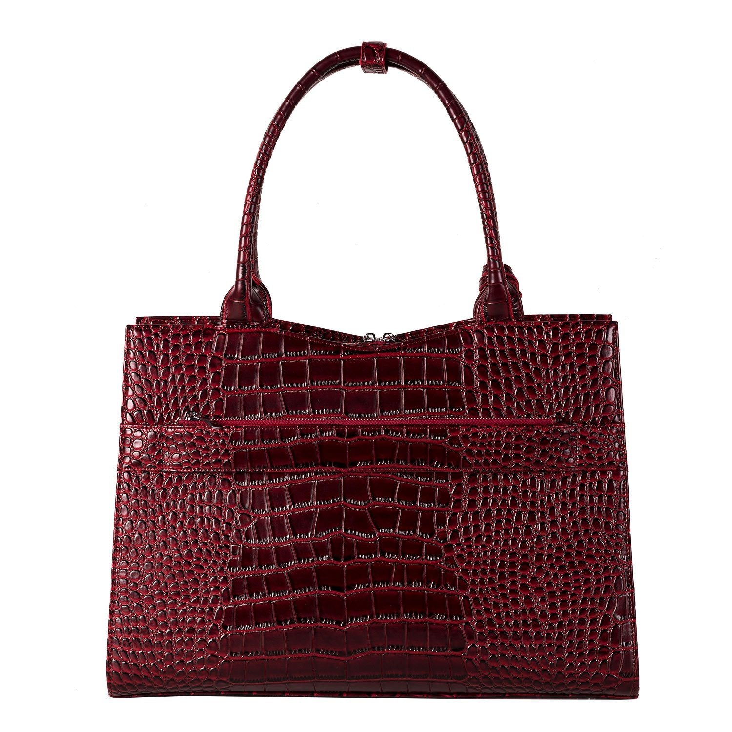Mock-Croc Burgundy 15.6″ Womens Laptop Tote - Laptopbags.co.uk