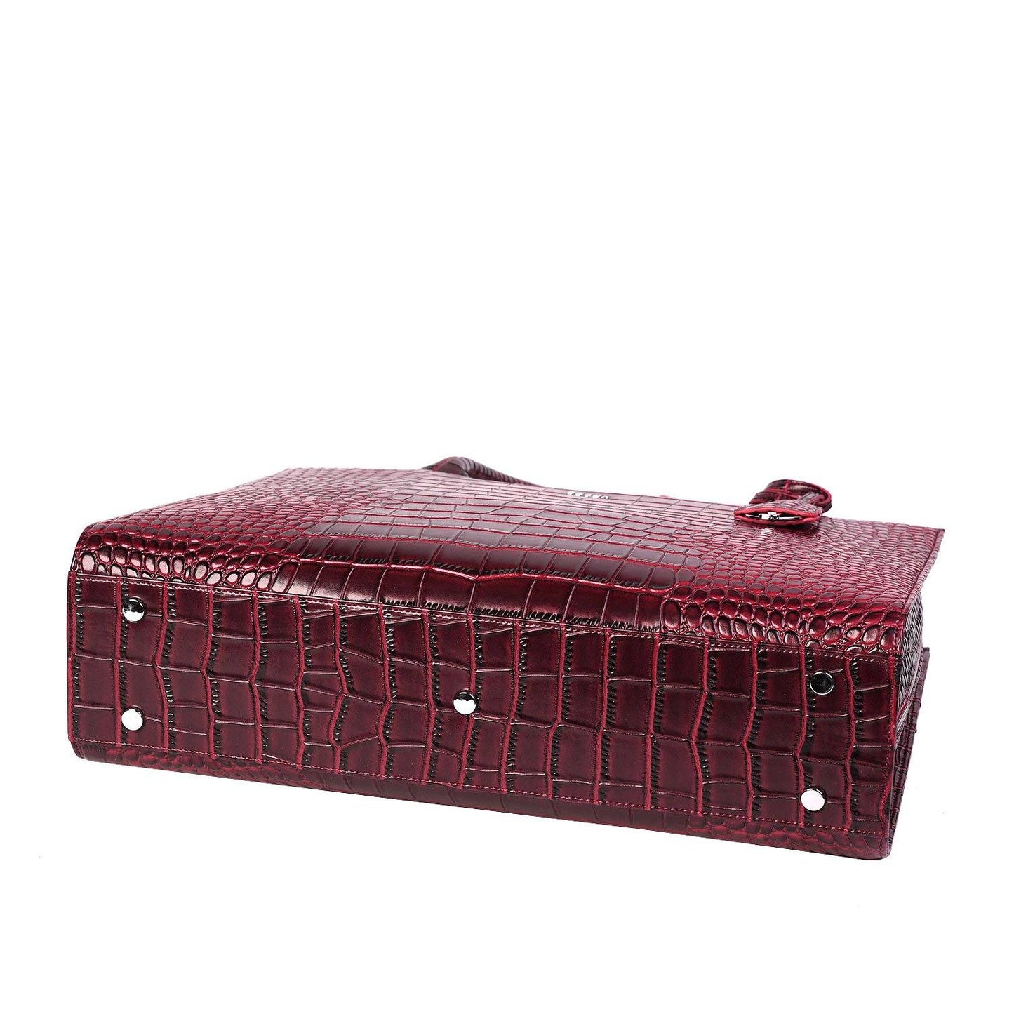 Mock-Croc Burgundy 15.6″ Womens Laptop Tote - Laptopbags.co.uk
