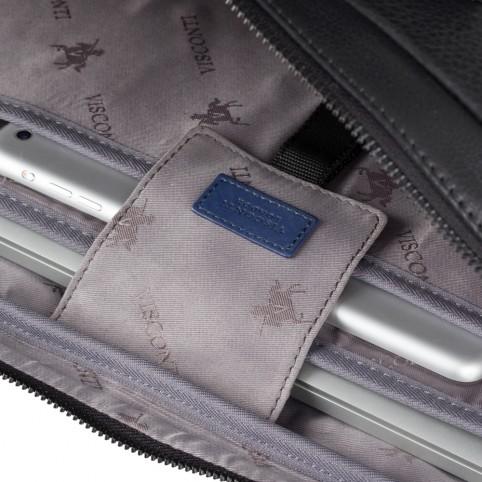 Royce 13 - Premium Slim Leather Laptop Case - Black - Laptopbags.co.uk