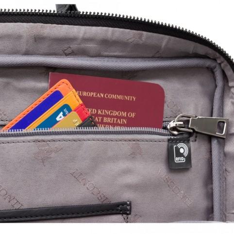 Royce 13 - Premium Slim Leather Laptop Case - Black - Laptopbags.co.uk