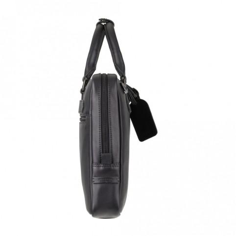 Royce 13 - Premium Slim Leather Laptop Case - Black - Laptopbags.co.uk
