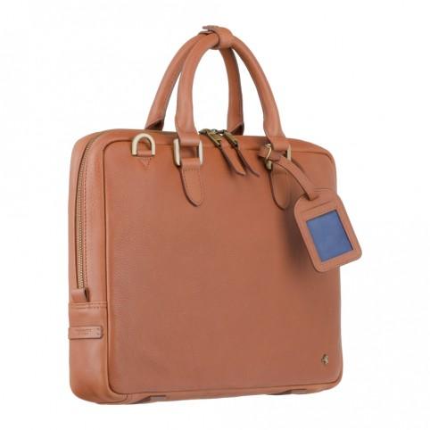 Royce 13" - Premium Slim Leather Laptop Case - Tan - Laptopbags.co.uk