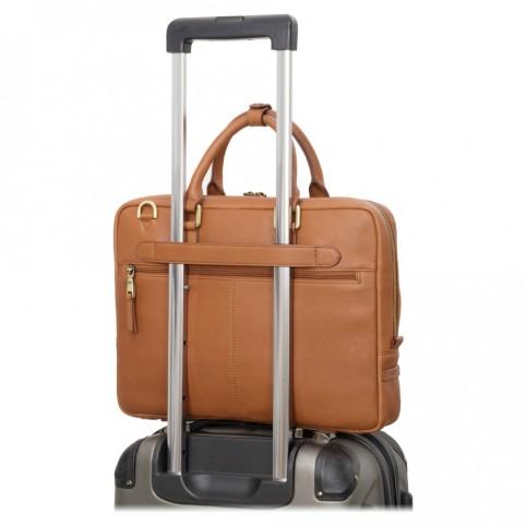 Royce 13" - Premium Slim Leather Laptop Case - Tan - Laptopbags.co.uk