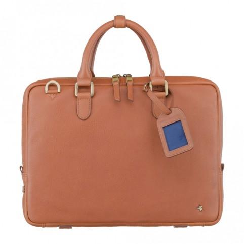 Royce 13" - Premium Slim Leather Laptop Case - Tan - Laptopbags.co.uk