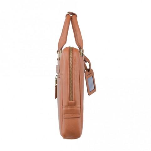 Royce 13" - Premium Slim Leather Laptop Case - Tan - Laptopbags.co.uk