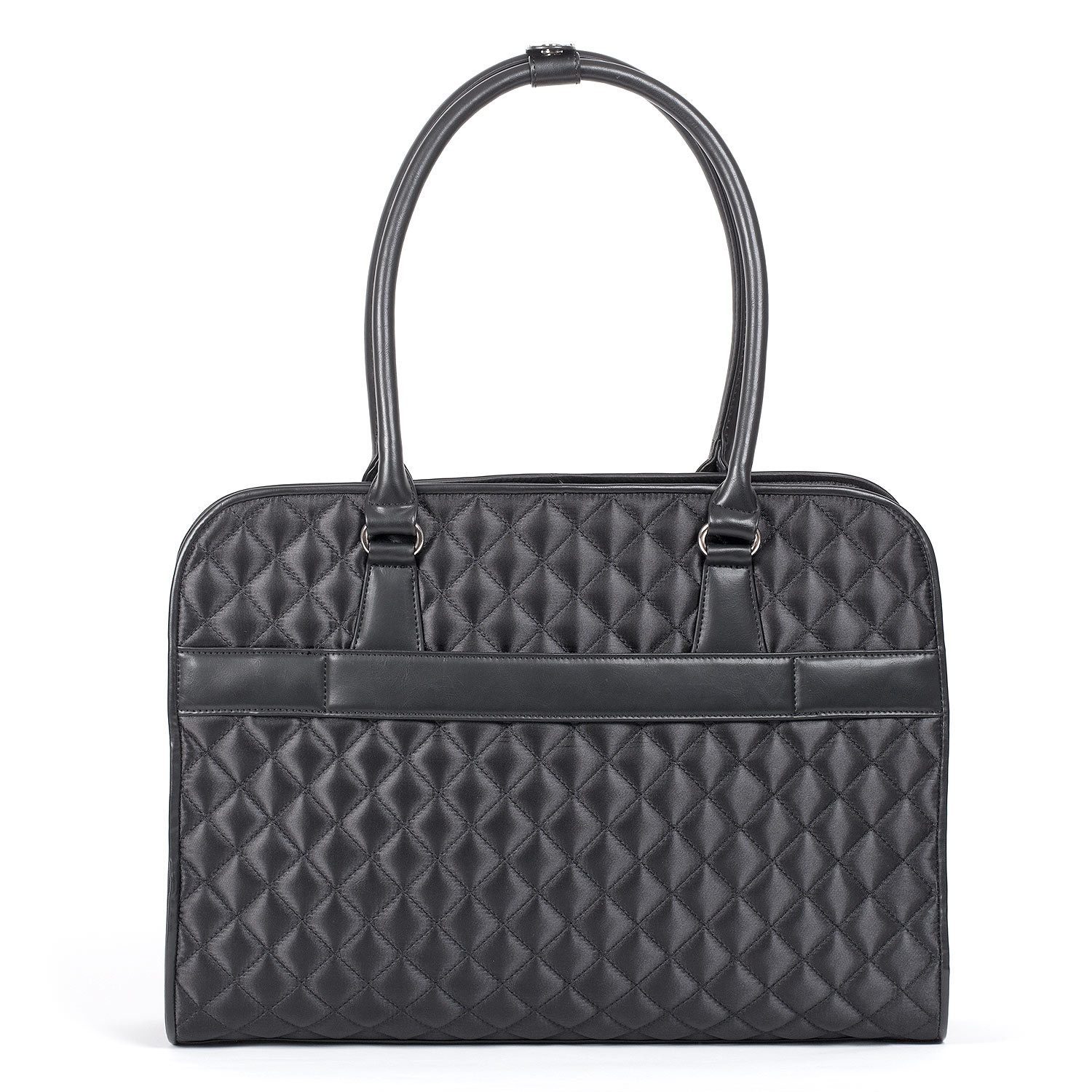  Quilted Laptop Tote Socha 15.6 inch Black Diamond Womens- Laptopbags.co.uk