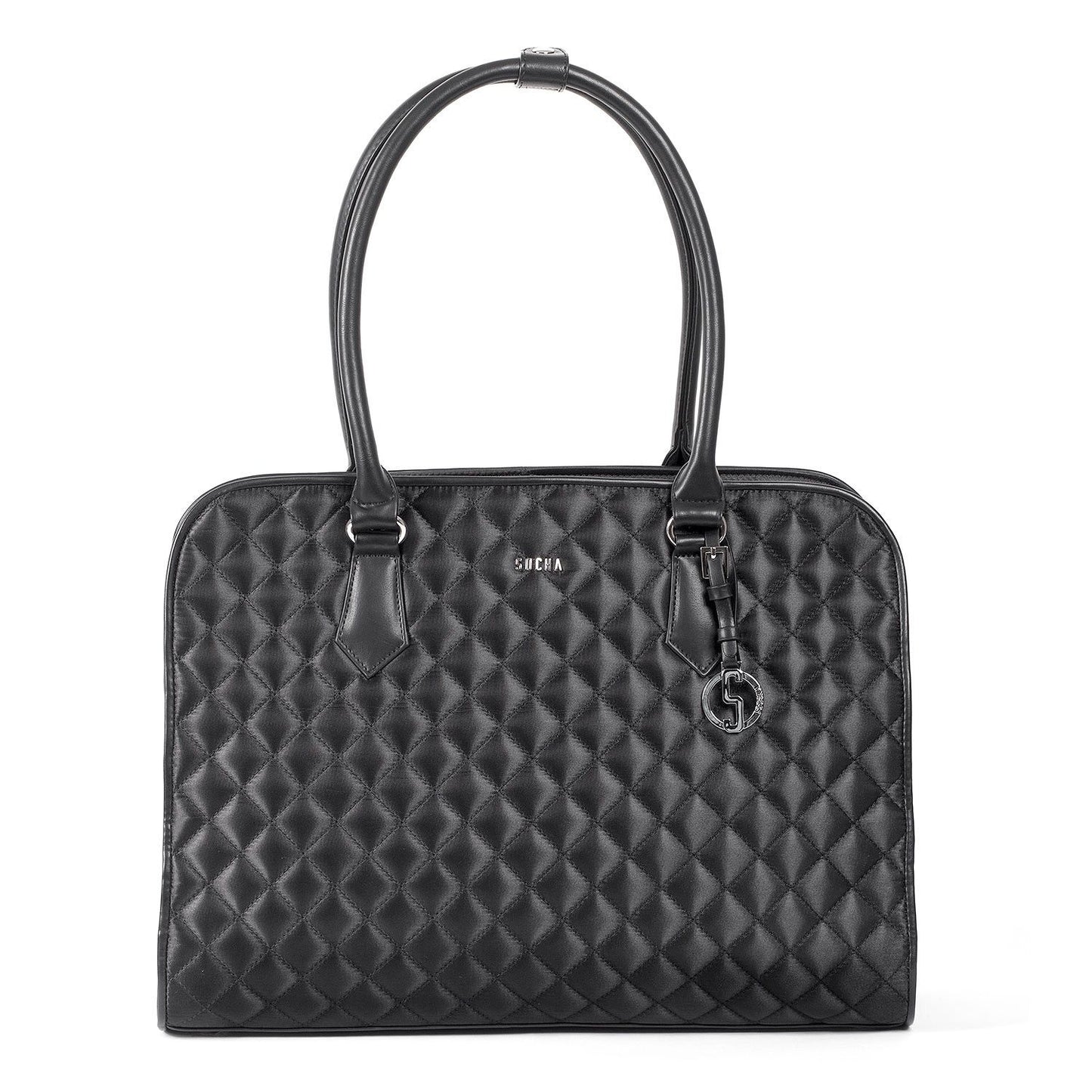  Quilted Laptop Tote Socha 15.6 inch Black Diamond Womens - Laptopbags.co.uk