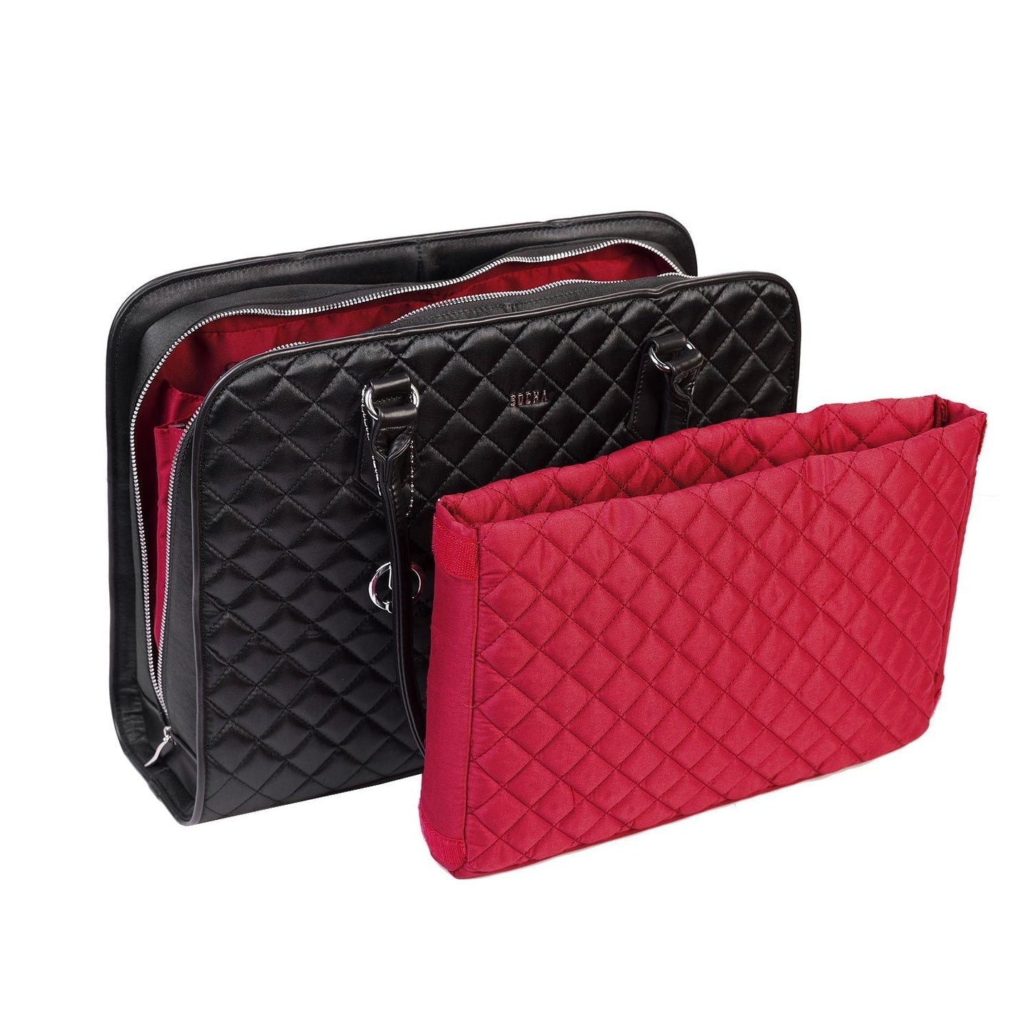  Quilted Laptop Tote Socha 15.6 inch Black Diamond Womens  - Laptopbags.co.uk