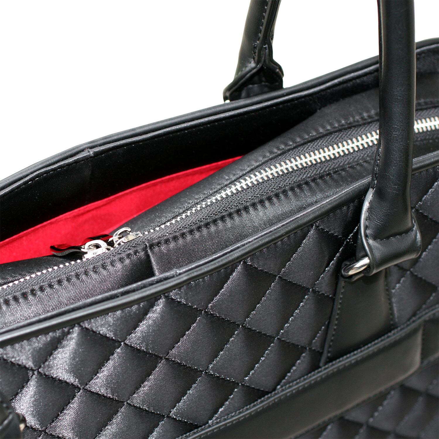  Quilted Laptop Tote Socha 15.6 inch Black Diamond Womens  - Laptopbags.co.uk