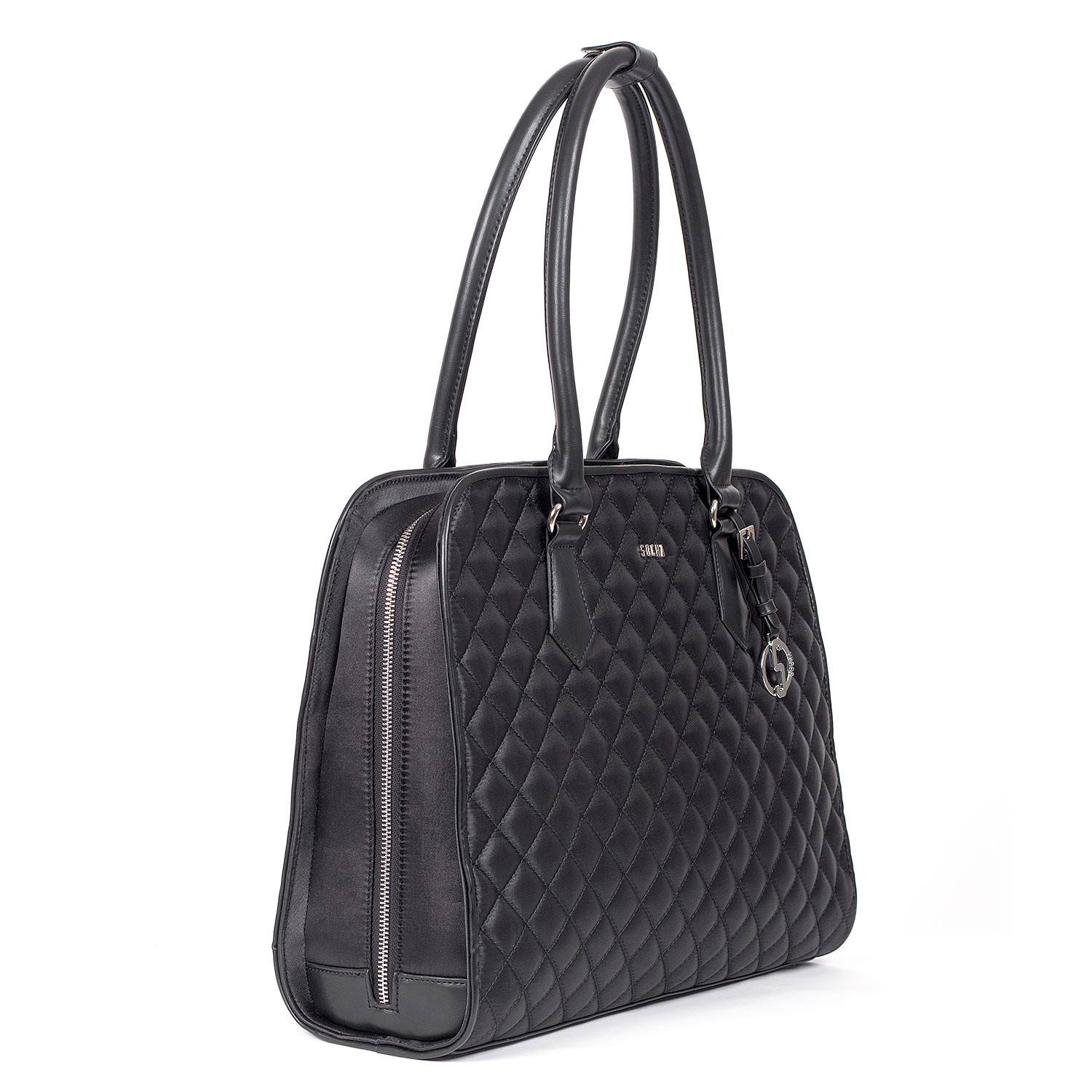  Quilted Laptop Tote Socha 15.6 inch Black Diamond Womens - Laptopbags.co.uk