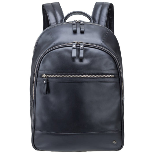 Tank - 13" Leather Laptop Backpack Black - Laptopbags.co.uk