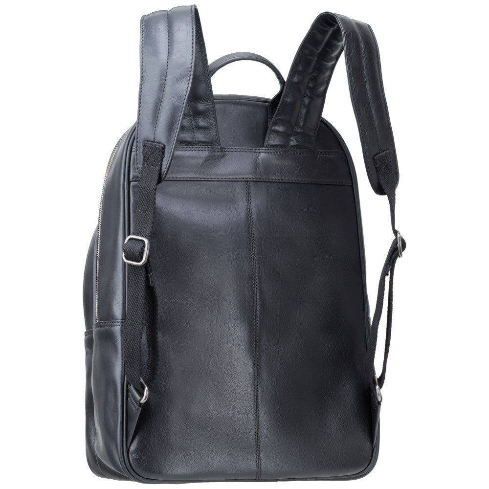 Tank - 13" Leather Laptop Backpack Black - Laptopbags.co.uk