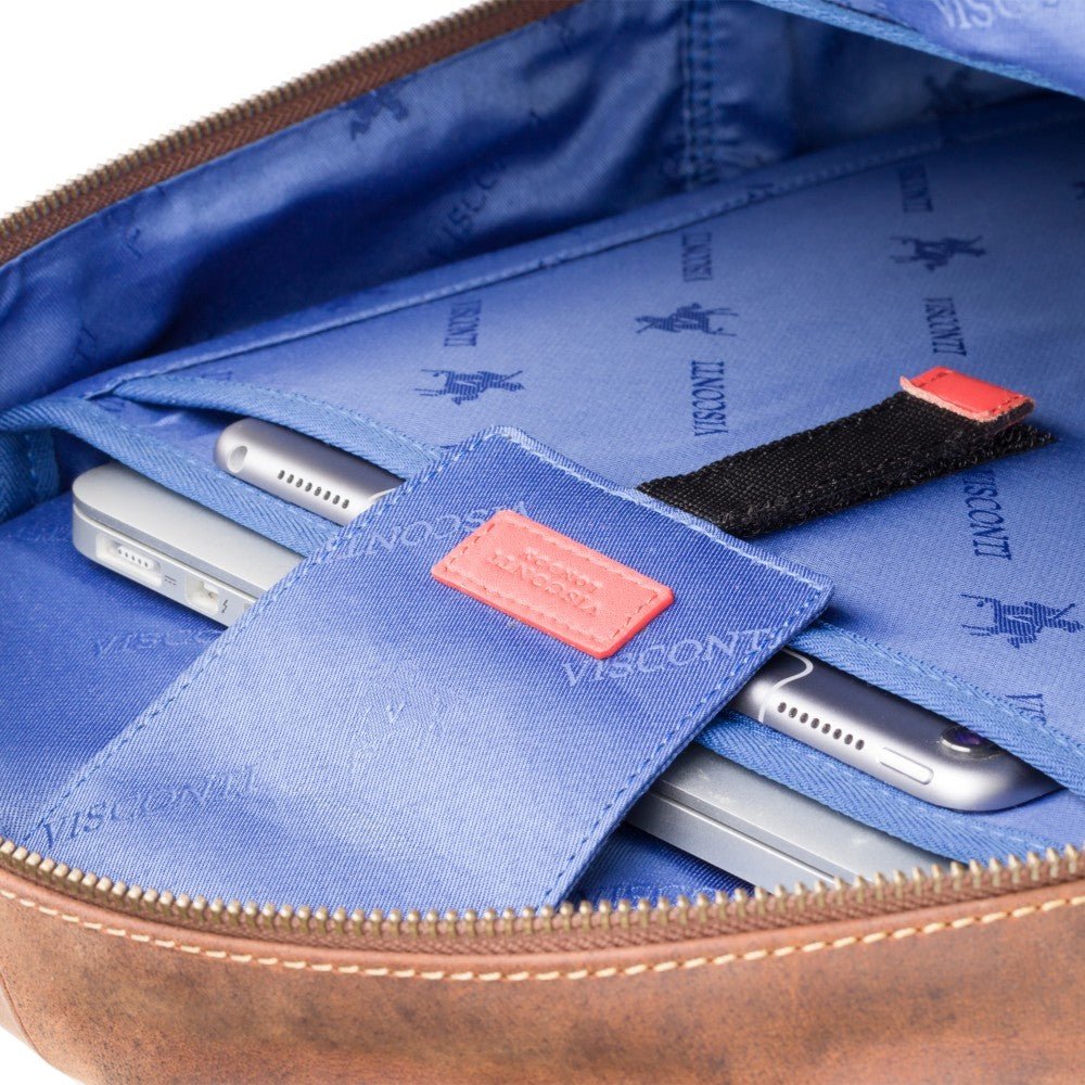 Tank - 13" Leather Laptop Backpack Havana Tan - Laptopbags.co.uk