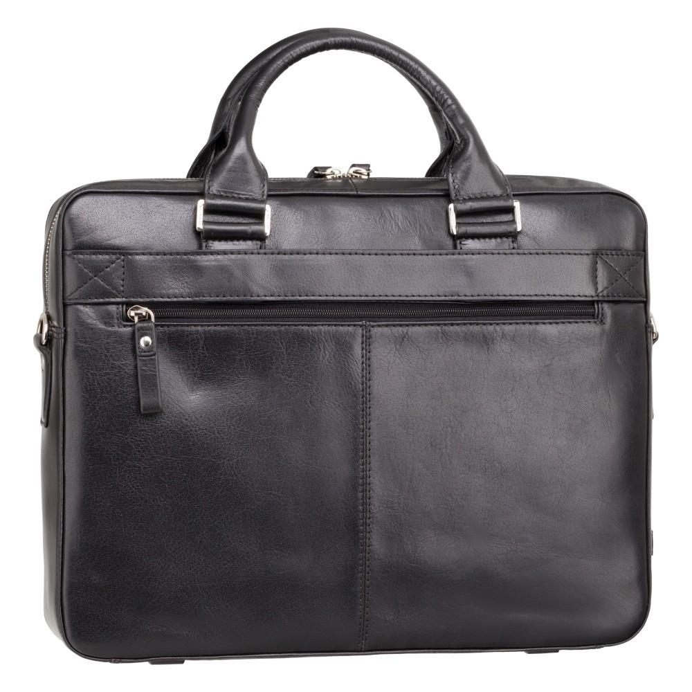 Victor 13" Leather Laptop Briefcase - Black - Laptopbags.co.uk