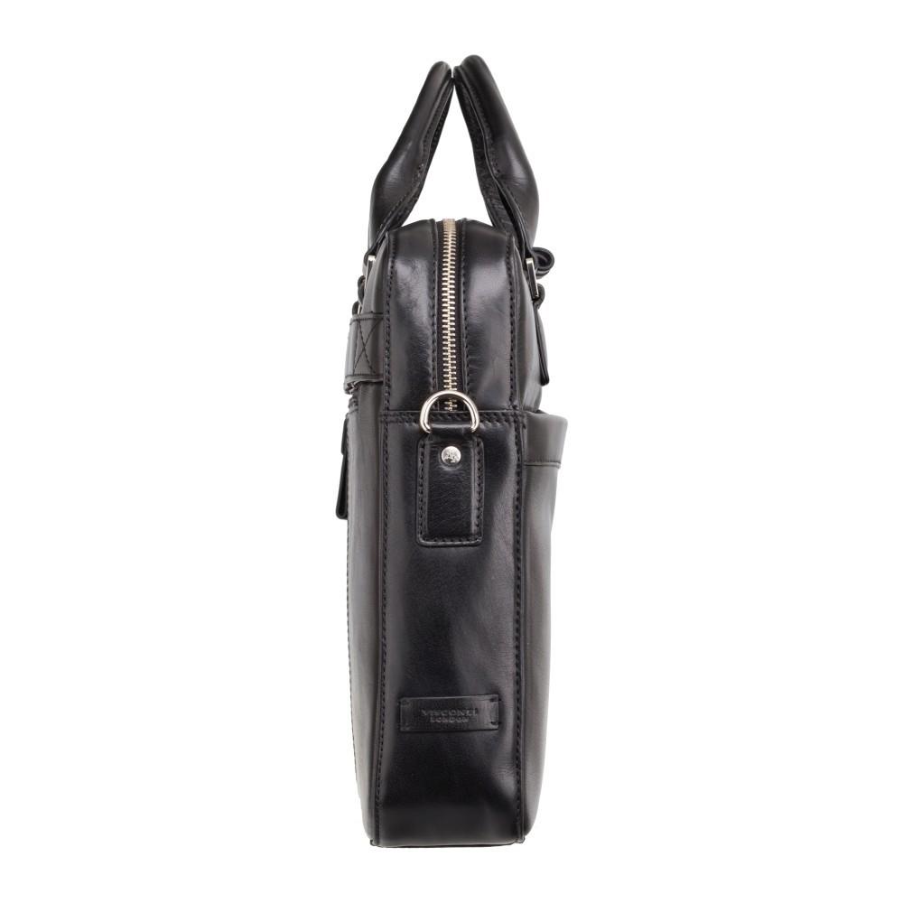 Victor 13" Leather Laptop Briefcase- Black - Laptopbags.co.uk