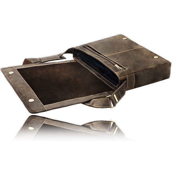 Visconti Foster 13.3" Leather Laptop Messenger Bag - Laptopbags.co.uk