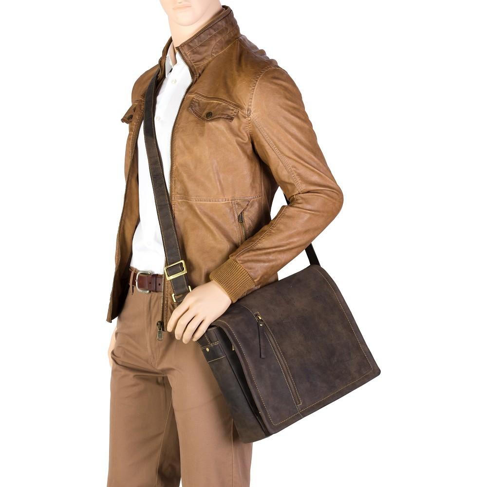 Visconti Foster 13.3" Leather Laptop Messenger Bag - Laptopbags.co.uk